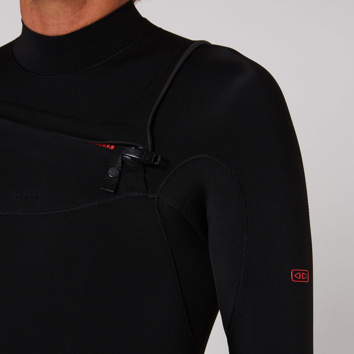 Wetsuit | Mens Double Black Chest Zip Steamer 3/2mm | Ocean and
