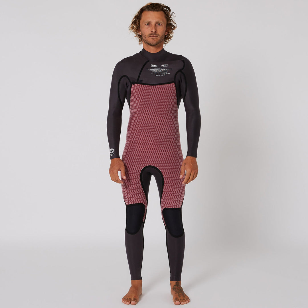 OCEAN＆EARTH O&E WETSUITS MENS Wetsuit | Mens Double Black Chest Zip Steamer 4/3mm | Ocean